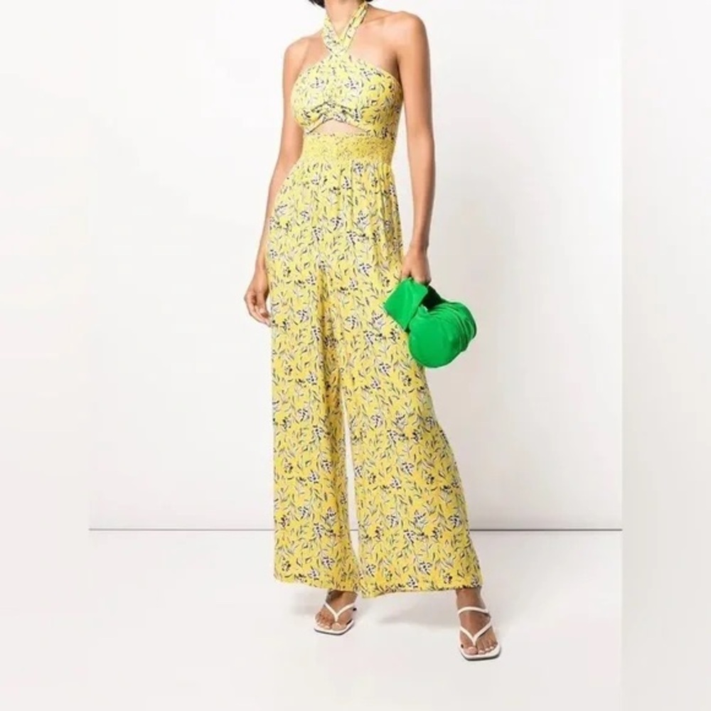 Alice + Olivia Adler Floral Halterneck Jumpsuit Size 0